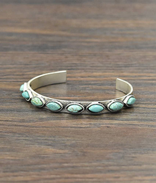 Sideway Oval Turquoise Cuff